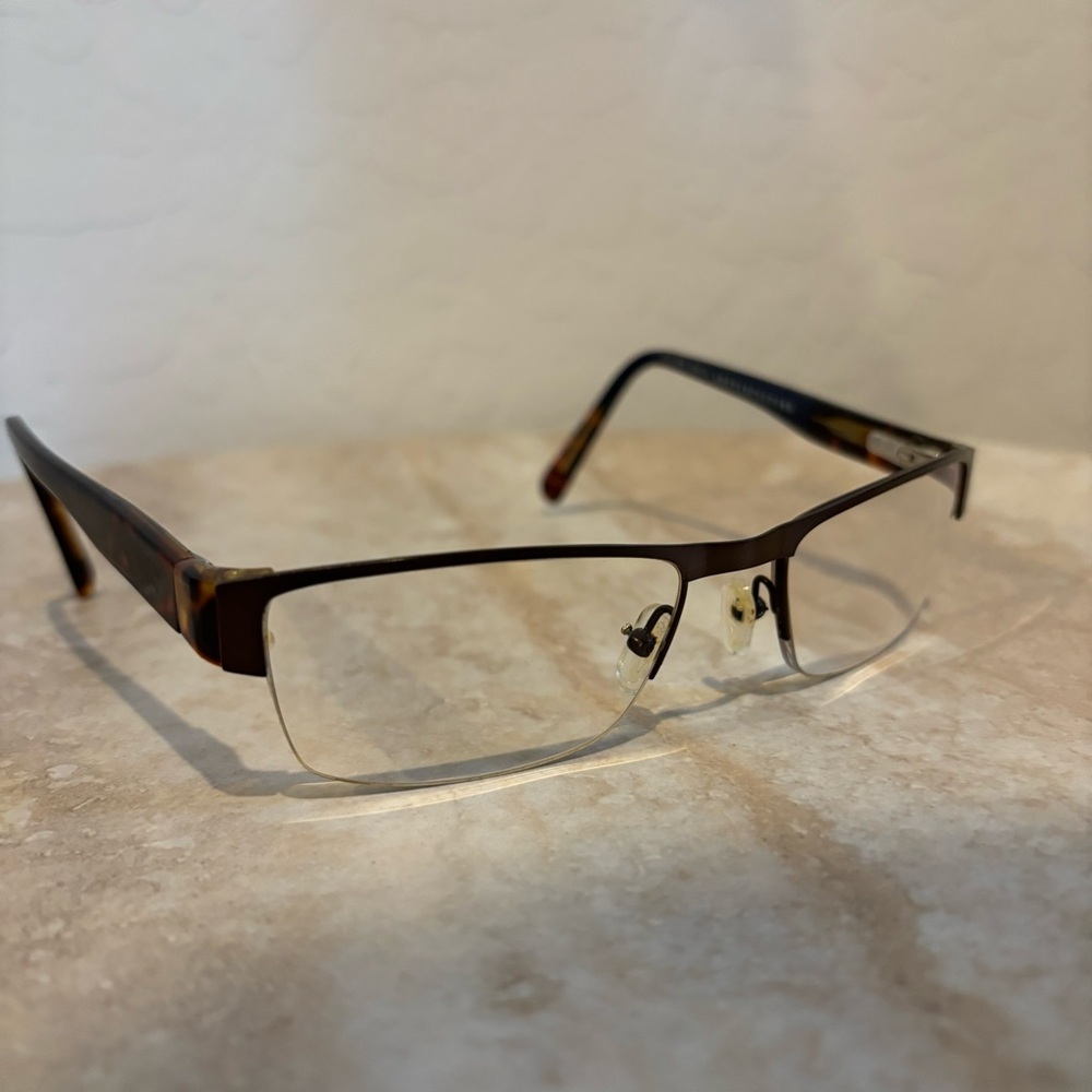 Argyle Culture Russell Simmons Sanders rectangular semi rimless eyeglasses
